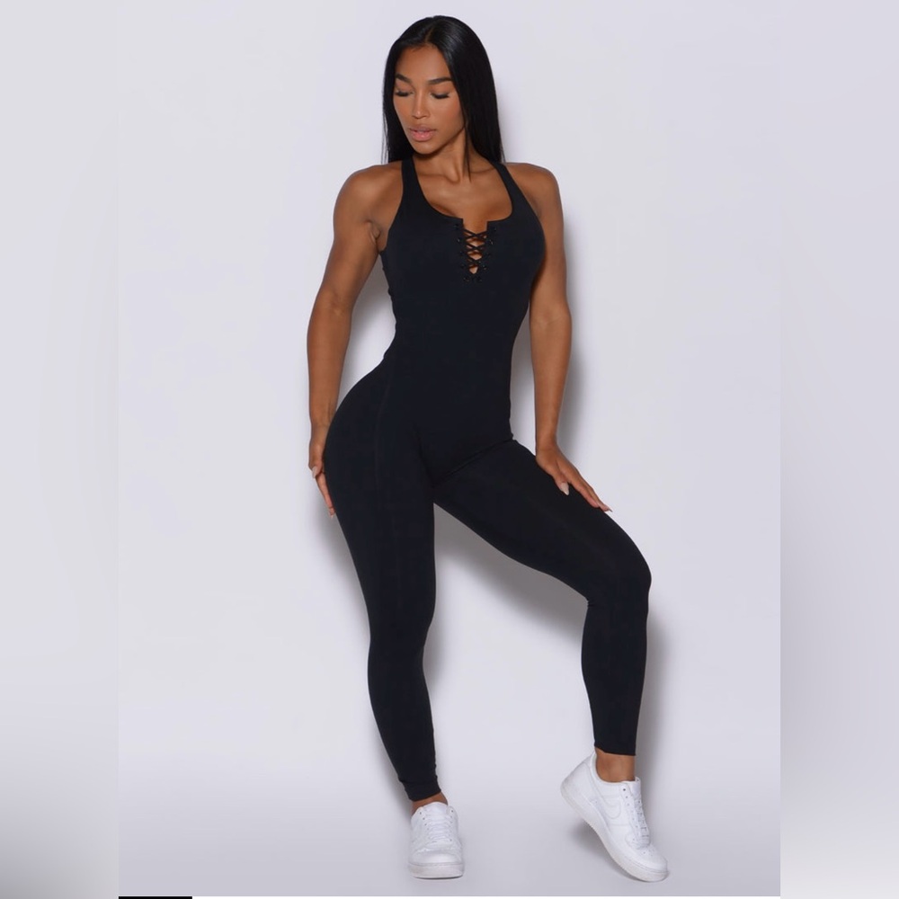 Black Lace-Up Jumpsuit